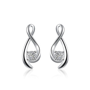 Simple and Fashion 8-shaped Cubic Zircon Stud Earrings - Glamorousky