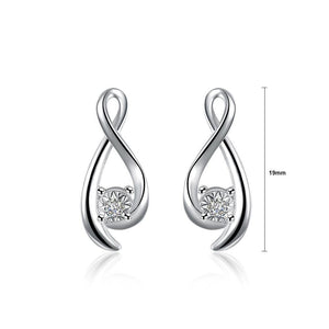 Simple and Fashion 8-shaped Cubic Zircon Stud Earrings - Glamorousky