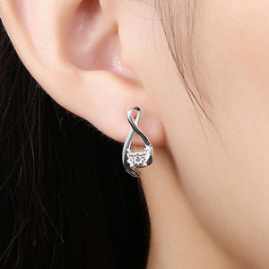 Simple and Fashion 8-shaped Cubic Zircon Stud Earrings - Glamorousky