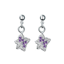 Load image into Gallery viewer, Fashion Elegant Flower Earrings with Purple Cubic Zircon - Glamorousky