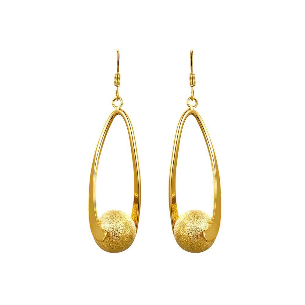 Fashion Simple Plated Gold Ball Earrings - Glamorousky