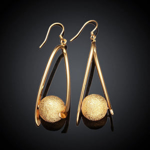 Fashion Simple Plated Gold Ball Earrings - Glamorousky