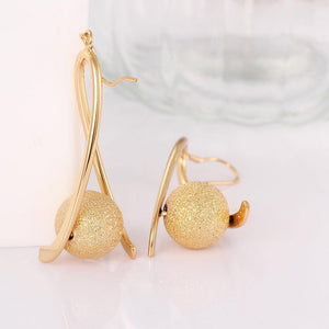 Fashion Simple Plated Gold Ball Earrings - Glamorousky