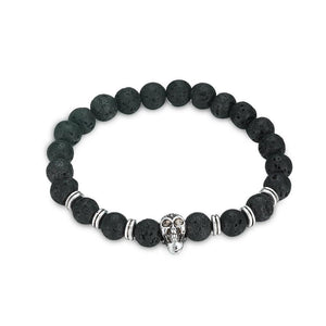 Fashion Elegant Skull Volcanic Stone Bracelet - Glamorousky