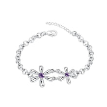 Load image into Gallery viewer, Fashion Simple Flower Purple Cubic Zircon Bracelet - Glamorousky