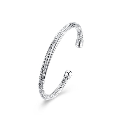 Fashion Elegant Geometric Textured Bangle - Glamorousky