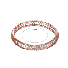 Load image into Gallery viewer, Fashion Elegant Plated Rose Gold Geometric Hollow Cubic Zirconia Bangle - Glamorousky