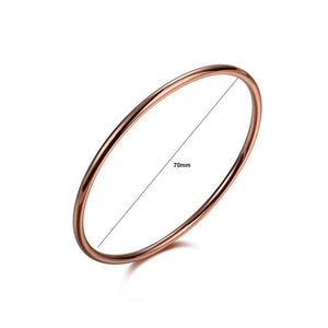 Simple Fashion Plated Rose Gold Geometric Bangle - Glamorousky