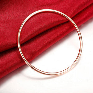 Simple Fashion Plated Rose Gold Geometric Bangle - Glamorousky