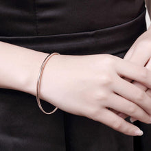 Load image into Gallery viewer, Simple Fashion Plated Rose Gold Geometric Bangle - Glamorousky