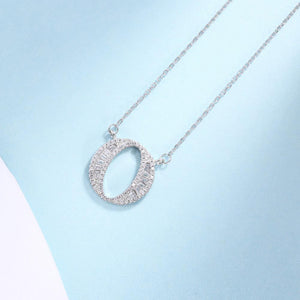 925 Sterling Silver Fashion Personality Letter O Cubic Zircon Necklace - Glamorousky