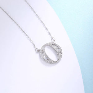 925 Sterling Silver Fashion Personality Letter O Cubic Zircon Necklace - Glamorousky