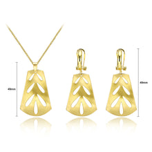 Load image into Gallery viewer, Simple and Fashion Plated Gold Cutout Geometric Pendant Necklace and Earring Set