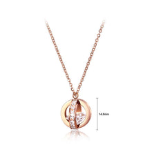 Load image into Gallery viewer, Fashion Simple Plated Rose Gold Titanium Steel Geometric Pendant with Cubic Zircon and Necklace - Glamorousky