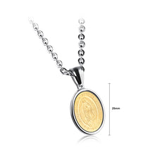 Load image into Gallery viewer, Simple Classic Golden Virgin Mary Oval Titanium Steel Large Pendant with Necklace