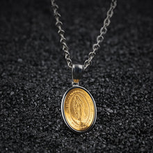 Load image into Gallery viewer, Simple Classic Golden Virgin Mary Oval Titanium Steel Large Pendant with Necklace