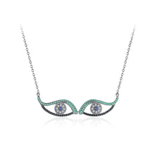 Load image into Gallery viewer, Simple and Creative Double Eye Necklace with Cubic Zirconia