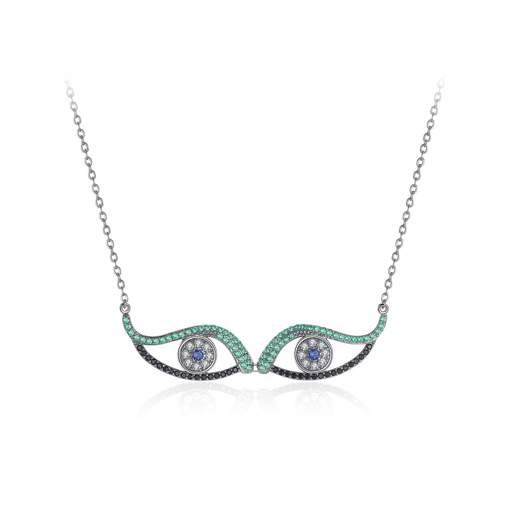 Simple and Creative Double Eye Necklace with Cubic Zirconia