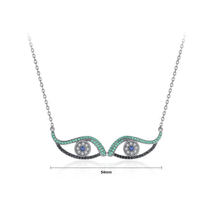 Simple and Creative Double Eye Necklace with Cubic Zirconia