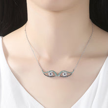 Load image into Gallery viewer, Simple and Creative Double Eye Necklace with Cubic Zirconia