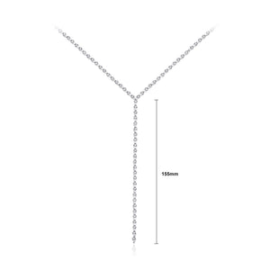 Fashion and Elegant Geometric Cubic Zirconia Tassel Necklace