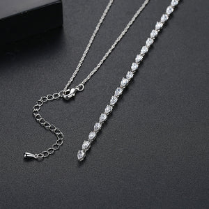 Fashion and Elegant Geometric Cubic Zirconia Tassel Necklace