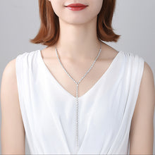 Load image into Gallery viewer, Fashion and Elegant Geometric Cubic Zirconia Tassel Necklace