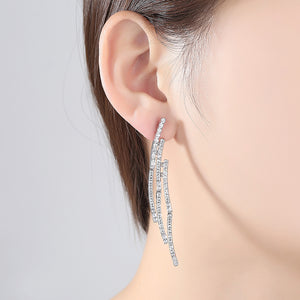 Simple and Creative Geometric Earrings with Cubic Zirconia