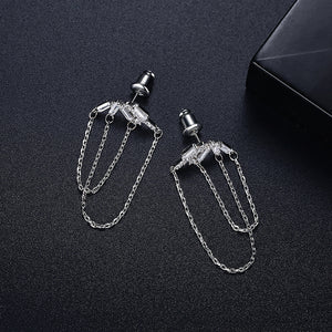 Fashion Simple Geometric Tassel Earrings with Cubic Zirconia