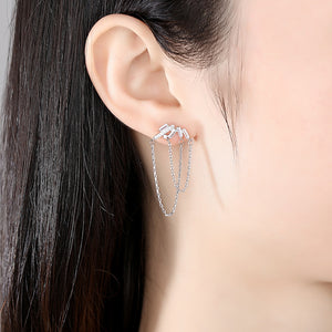 Fashion Simple Geometric Tassel Earrings with Cubic Zirconia