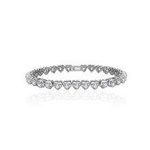 Load image into Gallery viewer, Simple and Romantic Heart-shaped Bracelet with Cubic Zirconia 19cm
