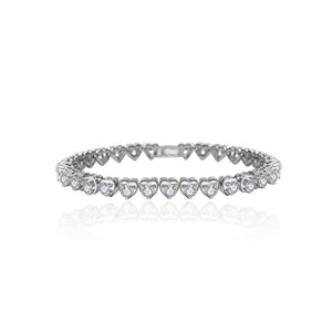 Simple and Romantic Heart-shaped Bracelet with Cubic Zirconia 19cm
