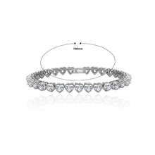 Load image into Gallery viewer, Simple and Romantic Heart-shaped Bracelet with Cubic Zirconia 19cm