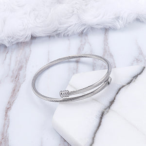 Fashion Simple Geometric Round 316L Stainless Steel Bangle