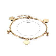 Load image into Gallery viewer, Fashion and Simple Plated Gold Heart-shaped Round Bead 316L Stainless Steel Anklet