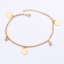 Load image into Gallery viewer, Fashion and Simple Plated Gold Heart-shaped Round Bead 316L Stainless Steel Anklet