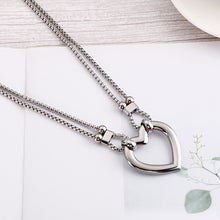 Load image into Gallery viewer, Simple and Fashion Hollow Heart-shaped 316L Stainless Steel Pendant with Necklace