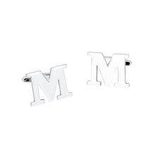 Load image into Gallery viewer, Simple Personality English Alphabet M Cufflinks