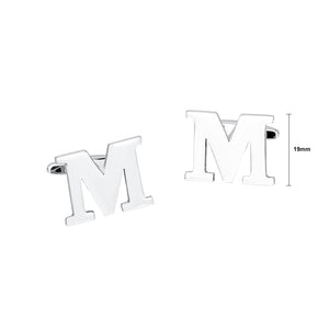 Simple Personality English Alphabet M Cufflinks