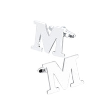 Load image into Gallery viewer, Simple Personality English Alphabet M Cufflinks