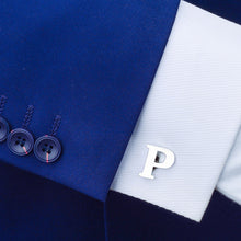 Load image into Gallery viewer, Simple Personality English Alphabet P Cufflinks