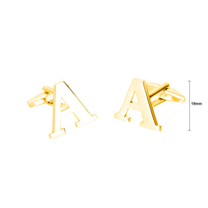 Simple Personality Plated Gold English Alphabet A Cufflinks