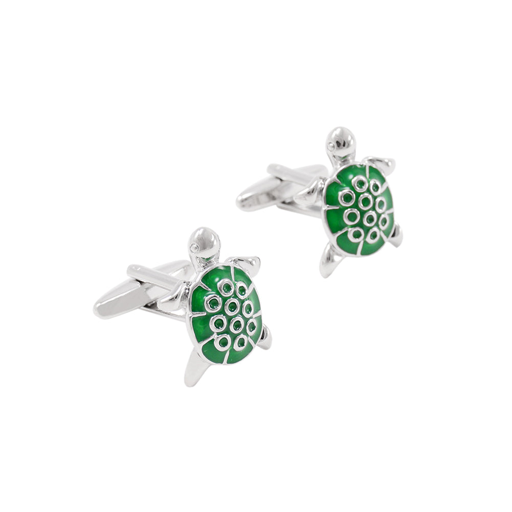 Fashion Simple Green Turtle Cufflinks