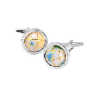 Fashion and Elegant Geometric White Ball Cufflinks