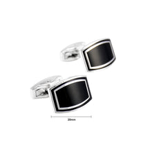 Load image into Gallery viewer, Fashion High-end Geometric Rectangular Black Cufflinks