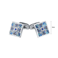 Load image into Gallery viewer, Fashion and Elegant Blue Pattern Geometric Square Cufflinks