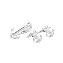 Load image into Gallery viewer, Fashion and Personalized Anchor Tie Clip and Cufflinks Set