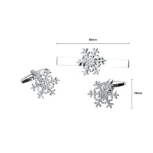 Load image into Gallery viewer, Fashion and Elegant Snowflake Tie Clip and Cufflinks Set