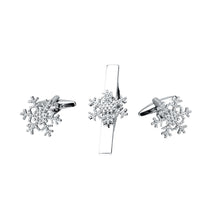 Load image into Gallery viewer, Fashion and Elegant Snowflake Tie Clip and Cufflinks Set