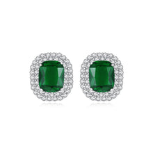 Load image into Gallery viewer, Elegant Bright Geometric Green Cubic Zirconia Stud Earrings